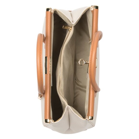 GAVE LUX Made In Italy Leather Ladylike Top Frame Satchel - Picture 2 of 4